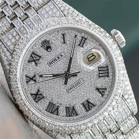 rolex iced out for sale|rolex datejust iced out.